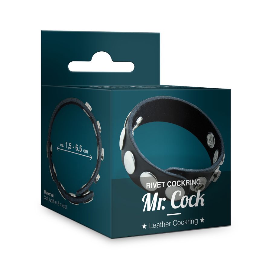 Mr.Cock Rivet Leather Cockring Black