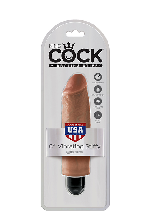 KING COCK 6INCH VIBRATING STIFFY TAN